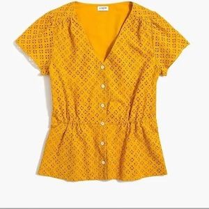 JCrew Buttondown Peplum Blouse Sz 6